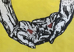 This artwork by Erin McAtee is titled “Stigmata.”