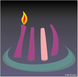 Advent candles (Image courtesy of Catholic News Service)