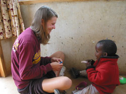 During a trip to Africa, Brebeuf Jesuit Preparatory School student Jessi Stevens of Indianapolis learned about the devastating effects of the AIDS pandemic on that continent. She also learned the difference that can be made through human connections. (Submitted photo) 