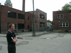 Bill Bickel looks at the site that will become the new Holy Family Shelter, a $4.6 million project that is scheduled to be completed by spring of 2009 at Holy Trinity Parish on the west side of Indianapolis. Bickel is the director of Crisis Relief and Shelter Services for Catholic Charities Indianapolis.