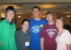 From left, Palmer Roth, Megan Faye, Eric Crockett, Joshua Isaacs and Susan Isaacs participated this summer in One Bread, One Cup, a program designed to help young people grow in their faith and their leadership skills. The five participants are members of St. Mary-of-the-Knobs Parish in St. Mary-of-the-Knobs. (Submitted photo) 