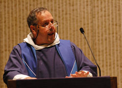 Dominican Father Dan Davis, pastor of St. Thomas Aquinas Catholic Center in West Lafayette, Ind., tells separated and divorced Catholics during his homily on Dec. 2 that when we help others we become “a people of light, a people of hope” during Advent and throughout the year. He was the celebrant for the Holiday Healing Mass for Separated and Divorced Catholics held at St. Pius X Church in Indianapolis.	