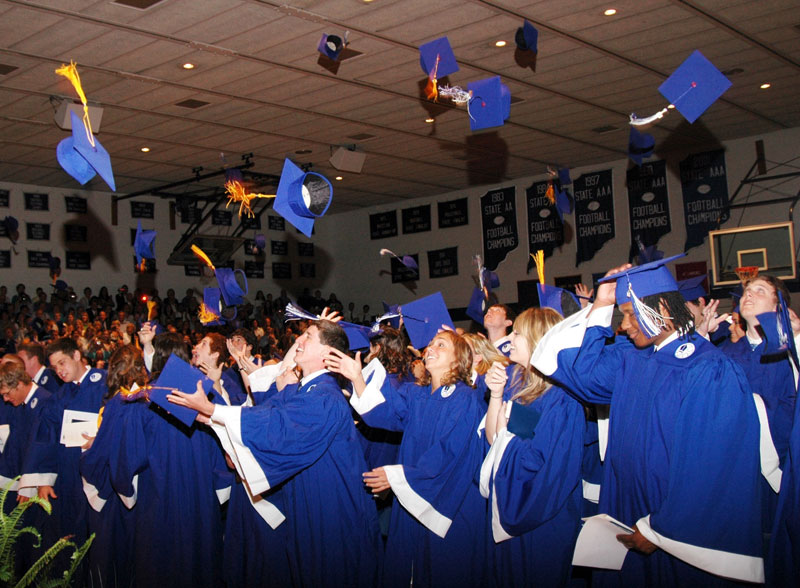 Members of the 2009 graduating class of Bishop Chatard High School in 