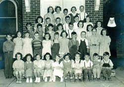 Members of the fourth and fifth grades of the former St. Michael School in Bradford pose in this photo from the mid-1940s. Benedictine sisters from Monastery Immaculate Conception in Ferdinand, Ind., in the Evansville Diocese, staffed the school at the time. The school was closed in 1971. (Submitted photo)