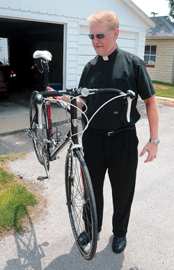 Besides trips to Greece, Turkey and Canada during his sabbatical, Father Rick Ginther plans to ride his bicycle often during visits with friends and family across the United States. (Submitted photo)