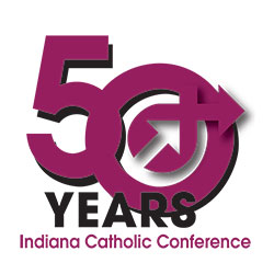 Indiana Catholic Conference (ICC) 50th anniversary logo