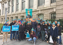 The youth group from St. Bartholomew Parish in Columbus poses for a photo on Jan. 27, the day they participated in the 44th annual March for Life in Washington. (Submitted photo)