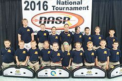 Members of the Saint Agnes Parish archery team smile for a photo during the National Archery in the Schools Program national championships, at which they placed first in the elementary school division. Submitted photo.