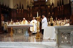 Bishop John M. D'Arcy opens the Year for Priests Tuesday, Aug. 4, at the Cathedral of the Immaculate Conception.
