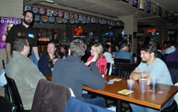 Young adults gather at the Theology on Tap series in South Bend.