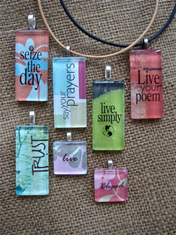 Shannon Wilson of Granger has an extensive jewelry collection, which features glass pendants with inspirational and spiritual messages.