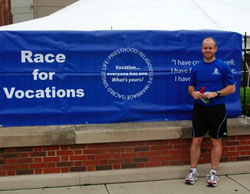 Father Joshua Janko at the 2009 “Race for Vocations” in Indianapolis (Photo provided)