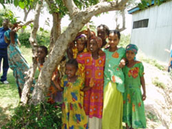 People standing next to tree