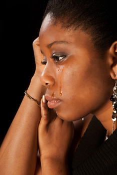 grieving woman