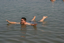 Floating in the Dead Sea