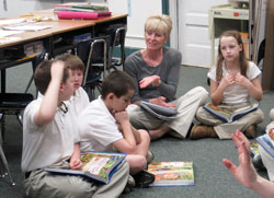 Five teachers—Mary Rose Collins, Lisa Hannon, Patty Mauer, Marsha Sander and Stephany Tucker—from across the archdiocese were recently recognized as winners of the Saint Theodora Excellence in Education Award. Patty Mauer, above, the fourth-grade teacher at St. Patrick School in Terre Haute, says she tries to show her students that their journeys of life, learning and faith are intertwined. (Submitted photo)