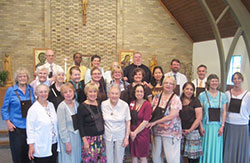 Members of the the Order of Carmelite Discalced Secular Community of the Resurrection held a ceremony on June 22 at Fatima Retreat House in Indianapolis to celebrate new members at various levels. (Submitted photo)