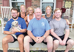 The Scifres family members are all smiles as they pose for a photo. Caleb, left, Bruce and Luke are in the front row while Abby, left, Jackie and Meggie form the back row. (Submitted photo)