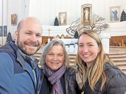Joe Rust shares a photo with his mother, Sylvia Rust, and his wife, Sharyl Rust, during a trip to Poland in 2022. (Submitted photo)