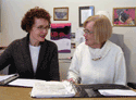Two women talking