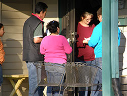 Members of St. Anthony Parish in Indianapolis knocked on the doors of nearly 500 homes in the neighborhood last fall, inviting people to visit the church and learn more about the Catholic faith. (Submitted photo)