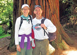Lisa and Doug Roever stand in front of a Redwood tree during a trip to California. (Submitted photo)