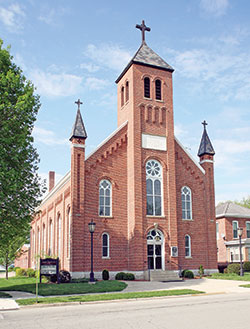 Historic St. Elizabeth of Hungary Church in Cambridge City has been the worship home of the 170-year-old parish for 142 years. (Photo courtesy of Archdiocese of Indianapolis Archives)