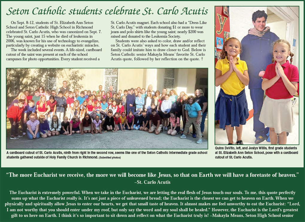 Photos: Seton Catholic students celebrate St. Carlo Acutis