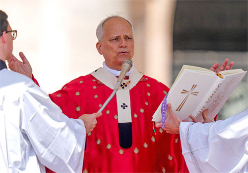 Pope Leo XIV celebrates Pentecost Mass in St. Peter’s Square at the Vatican June 8, 2025, concluding the Jubilee of Ecclesial Movements, Associations and New Communities. (CNS photo/Lola Gomez)