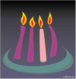 Advent candles (Image courtesy of Catholic News Service)