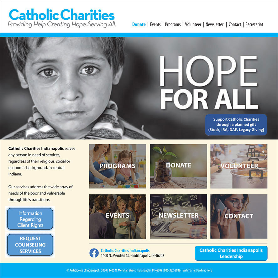 Catholic Charities: Providing Help. Creating Hope. Serving All.