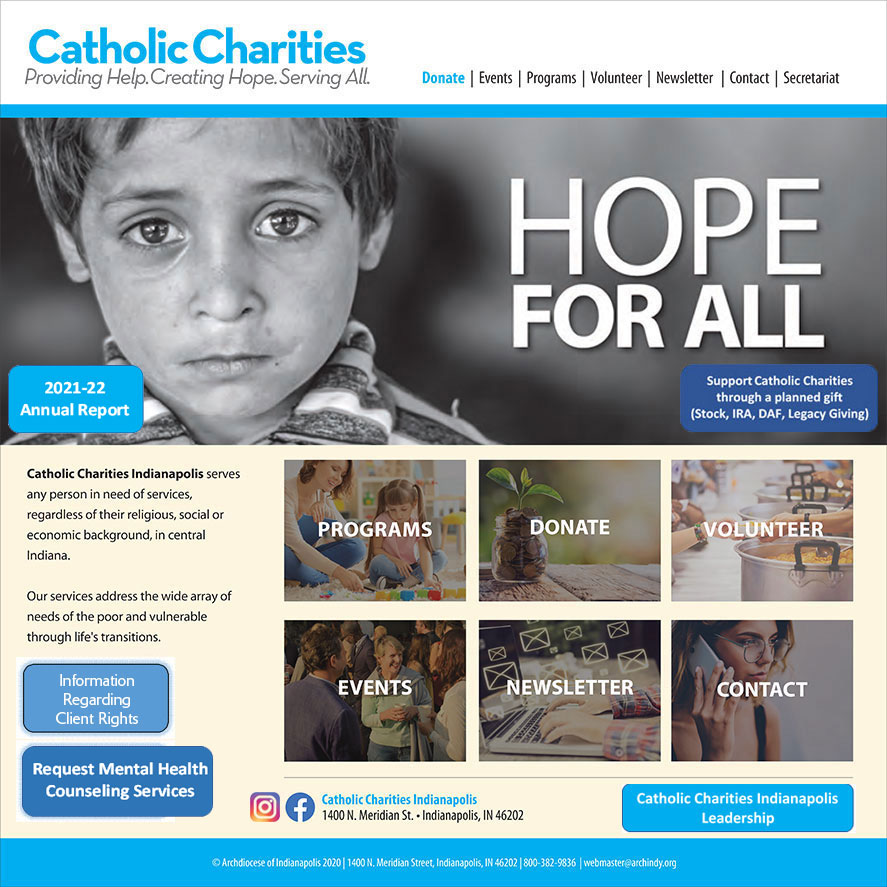 Catholic Charities: Providing Help. Creating Hope. Serving All.