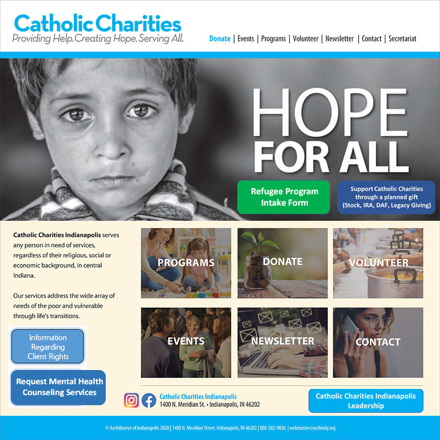 Catholic Charities: Providing Help. Creating Hope. Serving All.