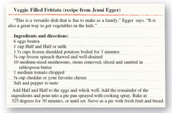 Veggie Filled Frittata (recipe from Jenni Egger)