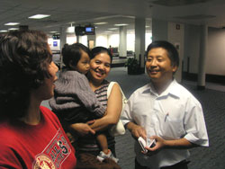 Welcoming Burmese refugees to the United States and Indianapolis, such as these two women and a child, has been a common occurrence this spring and summer for Thlasui “Sui” Tluangneh. As a resettlement specialist for the refugee program of Catholic Charities Indianapolis, Sui knows personally the political suppression that drove the refugees to flee from Burma in the hope of a better life in America.	