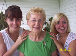 From left, Tamara Dible, Lucille Wojasinski and Grace Dible share a moment during a recent family reunion. The three women also share a love for spreading their faith. (Submitted photo) 