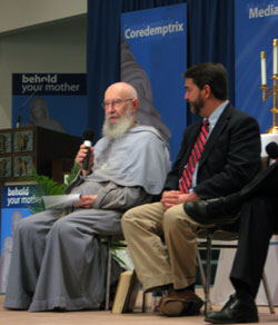 Father Peter Damian Fehlner, left, and author Scott Hahn were among the speakers at the Oct. 13 “Behold Your Mother” conference at Our Lady of the Greenwood Church in Greenwood.