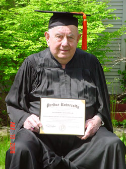 After waiting 55 years, 81-year-old Winthrop “Bill” Williams received his diploma from Purdue University on May 9 during a ceremony that touched his heart. (Submitted photo)