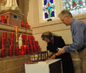 Lighting candles