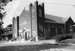 The Irish and German charter members of St. Philip Neri Parish in Indianapolis designed and built the church in 1909. The parish is now nearly 90 percent Hispanic, and 98 percent of the school’s student population is Hispanic. The parish is celebrating its 100th anniversary this year. (Archive photo)