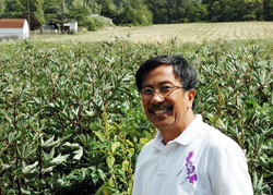 An immigrant to the United States, Wilfredo ‘Wili’ de la Rosa volunteers to help refugees who live in Indianapolis. Part of his effort involves coordinating a program that provides farmland in the Indianapolis area where refugees can plant a range of crops—half of which they get to keep and half of which they donate to local food banks. (Photo by John Shaugnessy)