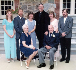 In 2002, Rita and William Coyne celebrated their 50th wedding anniversary with their six surviving children. From left to right, standing behind their parents, are Maureen, Daniel, Patricia, Christopher, Anne Marie and Brian. (Submitted photo)