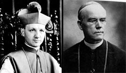 Left, Bishop Joseph E. Ritter; right, Bishop Denis O’Donaghue. (Archive photos)