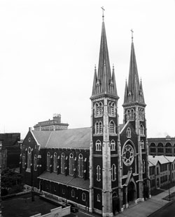 This Archive photo of St. John the Evangelist Church in Indianapolis shows its ornate French Gothic and American Romanesque design elements. Bishop-designate Christopher J. Coyne will be ordained during a Mass on March 2 at the historic downtown church. (Archive photo)
