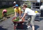 Volunteers working