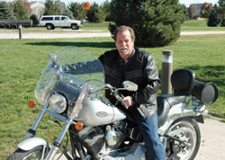 Riding motorcycles since he was 17, 50-year-old John Mascari hopes to form a motorcycle club in the archdiocese that will connect Catholic bikers, spread the faith and raise funds for charity. (Photo by John Shaughnessy)