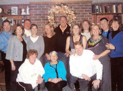 The Tobin family poses for a photo in February 2009 at the home of Marie Tobin in Stoney Pointe, Ontario, Canada. They are, from left, in the front row, Patricia Steinhauer, Marie and John Tobin; second row, Molly Brusstar, Gerarda and Margo Tobin, Sarah Broderick and Ann Tobin Levigne; and third row, Tom and then-Redemptorist Father Joseph, Jim, Therese and Dan Tobin, and Kathy Vandelinder. (Submitted photo)
