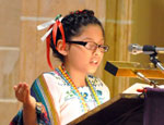 Girl at Our Lady of Guadalupe Mass