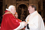 Archbishop Tobin greeting Pope Benedict XVI