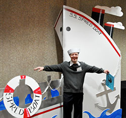 Justin Graves has fun during the 13th annual SPRED dinner dance at the Marten House Hotel and Conference Center in Indianapolis on March 2. This year’s theme for the event was “All Aboard the Love Boat.” (Photo by Natalie Hoefer)